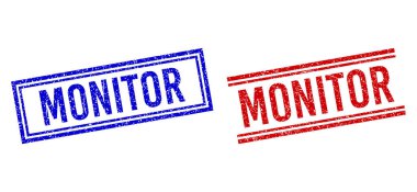 Kederli Monitör Damgaları Çift Çizgili