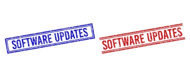 Lastik desenli SOFTWARE UPDATES Çift Çizgili Damgalar