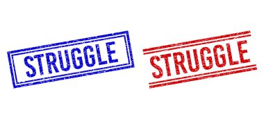 Grunge desenli çift çizgili mühür.