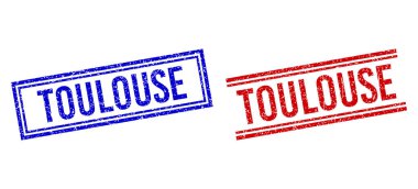 Grunge desenli TOULOUSE Çift Çizgili Damga Mührü