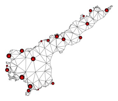Andhra Pradesh Eyaletinin Çoklu Gövde Örgü Vektör Haritasını Kilitle