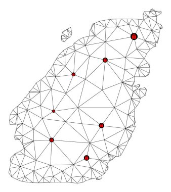 Bowen Adası 'nın Çokgen Gövde Ağ Vektör Haritasını Kilitle
