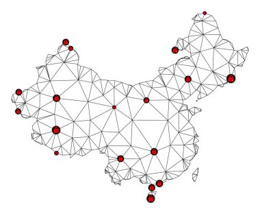 Çin 'in Çokgen Gövdesi Ağ Vektör Haritasını Kilitle