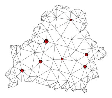 Belarus 'un Çokgen Kablo Çerçevesi Ağ Vektör Haritasını Kilitle