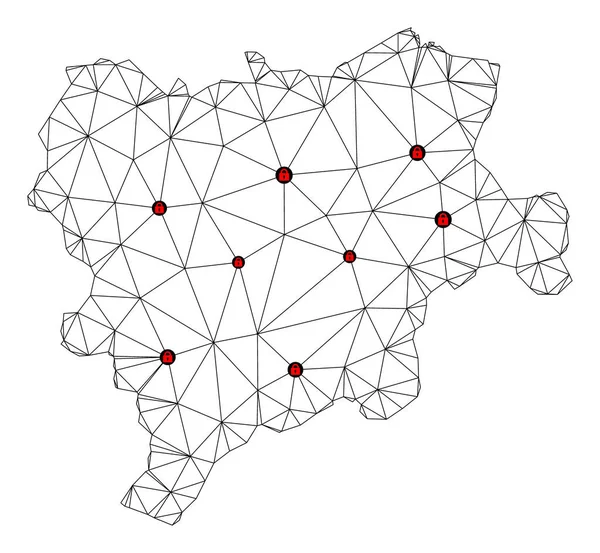 Векторная карта многоугольной сети Альбасете — стоковый вектор