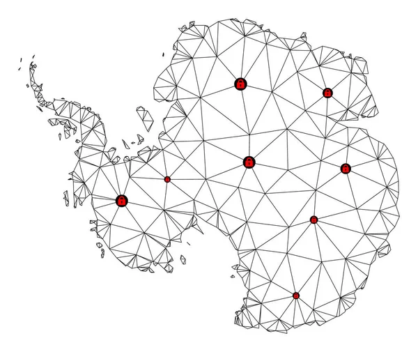 Векторная карта многоугольной сети Антарктиды — стоковый вектор