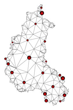 Şampanya Eyaleti Çoklu Gövde Örgü Vektör Haritasını Kilitle