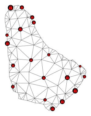 Barbados Çokgen Gövdesi Ağ Vektör Haritasını Kilitle