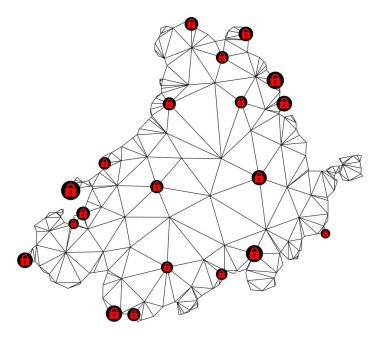 Avila Eyaleti Çoklu Gövde Ağ Vektör Haritasını Kilitle