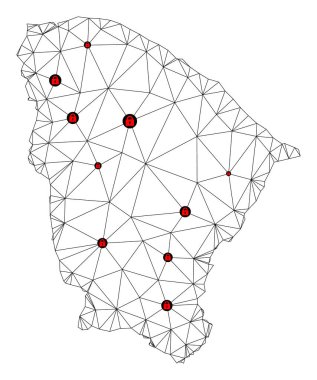 Ceara Durumu Çokgen 2B Ağ Vektör Haritasını Kilitle