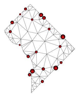 Kolombiya Bölgesi Çokgen Ağ Vektör Haritasını Kilitle