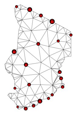 Çad 'ın Çokgen Ağ Vektör Haritasını Kilitle