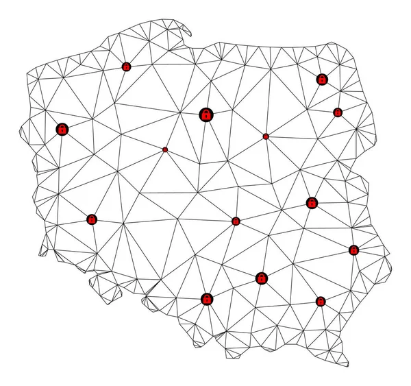 Polonya 'nın Çokgen Gövde Ağ Vektör Haritasını Kilitle