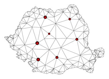 Romanya Poligonal 2D Ağ Vektör Haritasını Kilitle