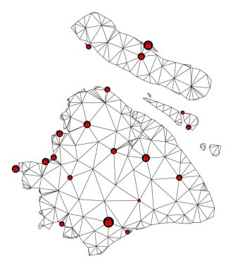 Shanghai Belediyesinin Çokgen Kablo Çerçevesi Ağ Vektör Haritasını Kilitle