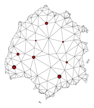 Thassos Adasının Çokgen 2D Ağ Vektör Haritasını Kilitle