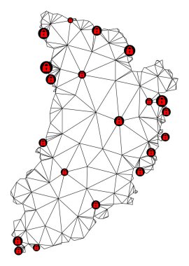 Lleida Eyaleti Poligonal 2D Ağ Vektör Haritasını Kilitle