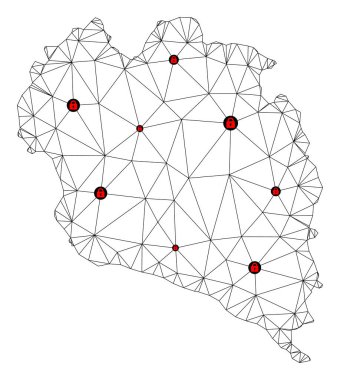 Koh Phangan 'ın Çokgen Ağ Vektör Haritasını Kilitle