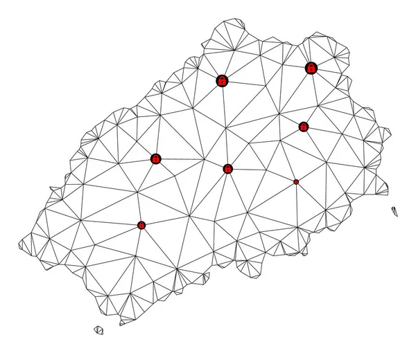 Mapa wektora sieci poligonalnej sieci zamkniętej Wyspy Świętej Heleny — Wektor stockowy