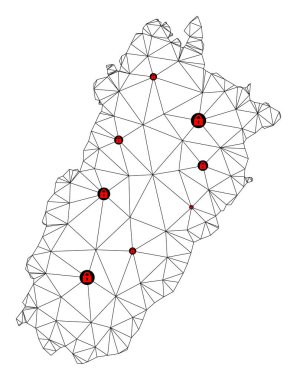 Pencap Eyaletinin Çokgen Kablo Çerçevesi Ağ Vektör Haritasını Kilitle