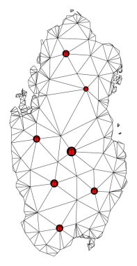 Katar 'ın Çokgen 2B Ağ Vektör Haritasını Kilitle