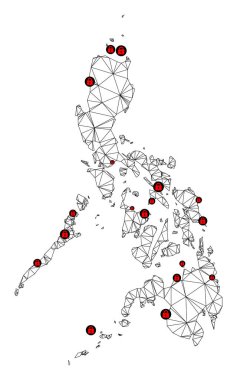 Filipinler Poligonal 2D Ağ Vektör Haritasını Kilitle