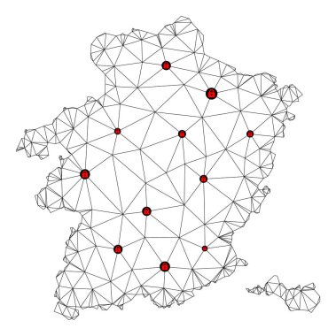Limburg Eyaleti Çoklu Gövde Ağ Vektör Haritasını Kilitle