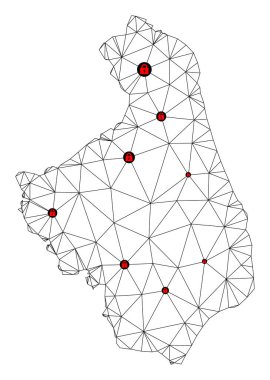 Podlasie Eyaletinin Çokgen 2D Ağ Vektör Haritasını Kilitle