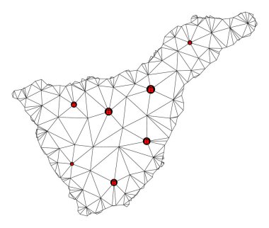 Tenerife Adası 'nın Çokgen 2D Ağ Vektör Haritasını Kilitle