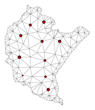 Podkarpackie Eyaletinin Çokgen 2B Ağ Vektör Haritasını Kilitle