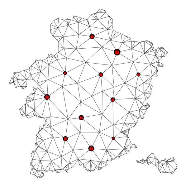 Limburg Eyaleti Çoklu Gövde Ağ Vektör Haritasını Kilitle