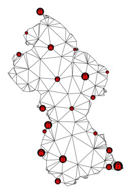 Guyana Çokgen Ağ Vektör Haritasını Kilitle