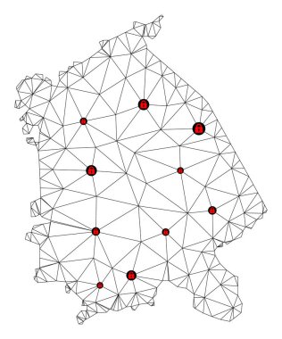 Pavlodar Bölgesi Çokgen Ağ Vektör Haritasını Kilitle