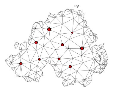 Kuzey İrlanda 'nın Çokgen 2D Ağ Vektör Haritasını Kilitle
