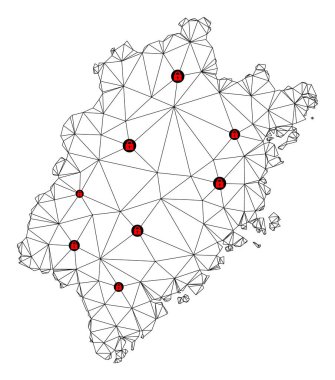 Fujian Eyaletinin Çokgen Ağ Vektör Haritasını Kilitle