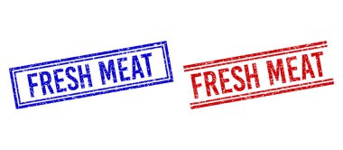 Grunge desenli FRESH Eti Çift Çizgili Mühür