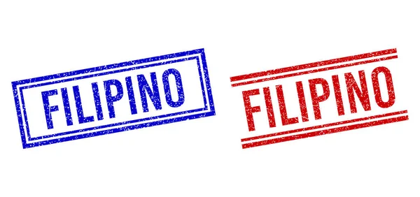 Царапнутые текстурные печати FILIPINO с двойными линиями — стоковый вектор