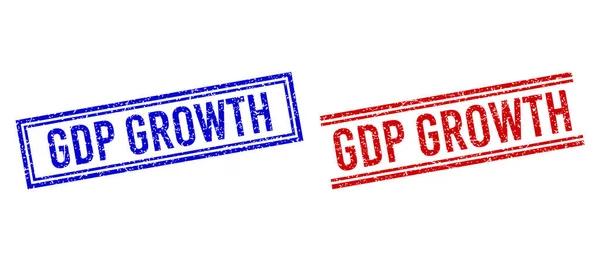 Gumi texturált GDP NÖVEKEDÉS Pecsét dupla vonalakkal — Stock Vector