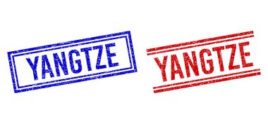 Grunge desenli YANGTZE Çift Çizgili Mühür