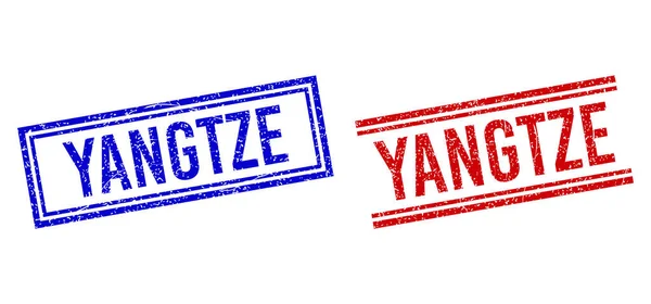 Grunge Textured YANGTZE Seal mit doppelten Linien — Stockvektor