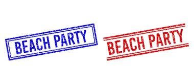 Kalıplaşmış BEACH PARTİ Çift Çizgili Mühür