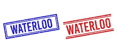Çift Çizgili Grunge desenli WATERLOO Mührü