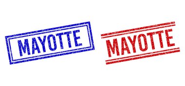 Kauçuk desenli MAYOTTE Çift Çizgili Damgalar