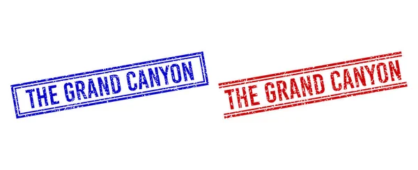 Distress Textured THE GRAND CANYON Stamp Seals with Double Lines — Stockvector