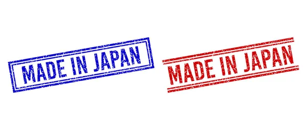 Розбиті текстури MADE IN JAPAN Stamps with Double Lines — стоковий вектор