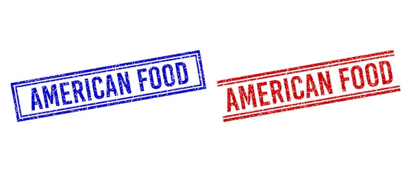 Texturierte AMERIKANISCHE Lebensmittelmarken mit doppelten Linien — Stockvektor