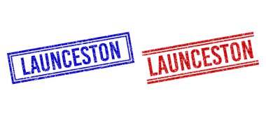 Lastik desenli LAUNCESTON Damgalı Çift Çizgili Mühürler