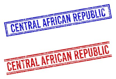 Kauçuk desenli CENTRAL AFRİKAN İkili Çizgileri olan REPUBLIC Pulları