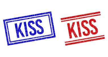 Çift Çizgili Grunge KISS Mührü