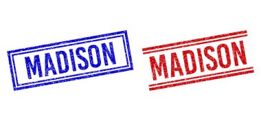 Grunge desenli MADISON Çift Çizgili Damgalar